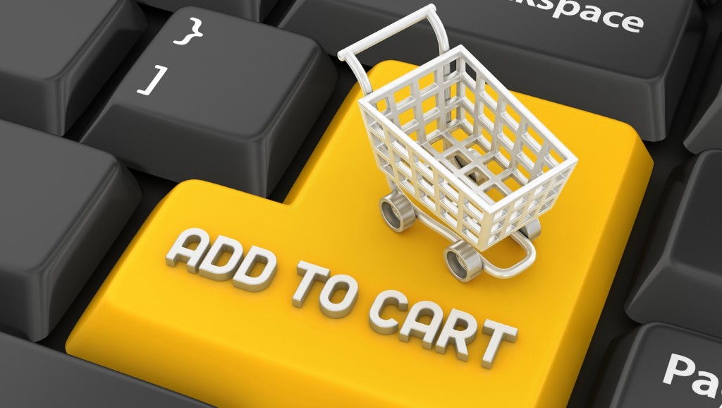 Shopping cart A computer keyboard key with an 'Add to Cart' label and a small shopping cart icon.