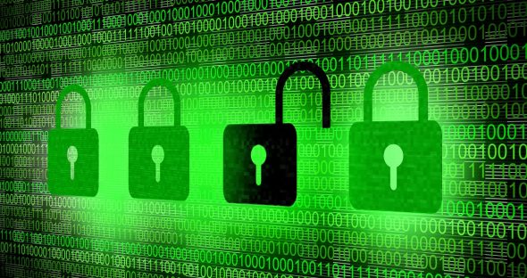 An illustration showing four lock icons