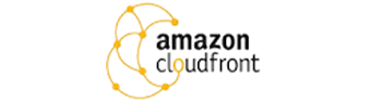 Logo of Amazon CloudFront with interconnected nodes and the brand name.