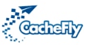 Logo of CacheFly with a paper airplane design and pixelated elements.