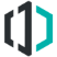 A logo consisting of abstract shapes in black and teal colors.