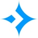 A blue star-shaped logo with an arrow pointing to the right.